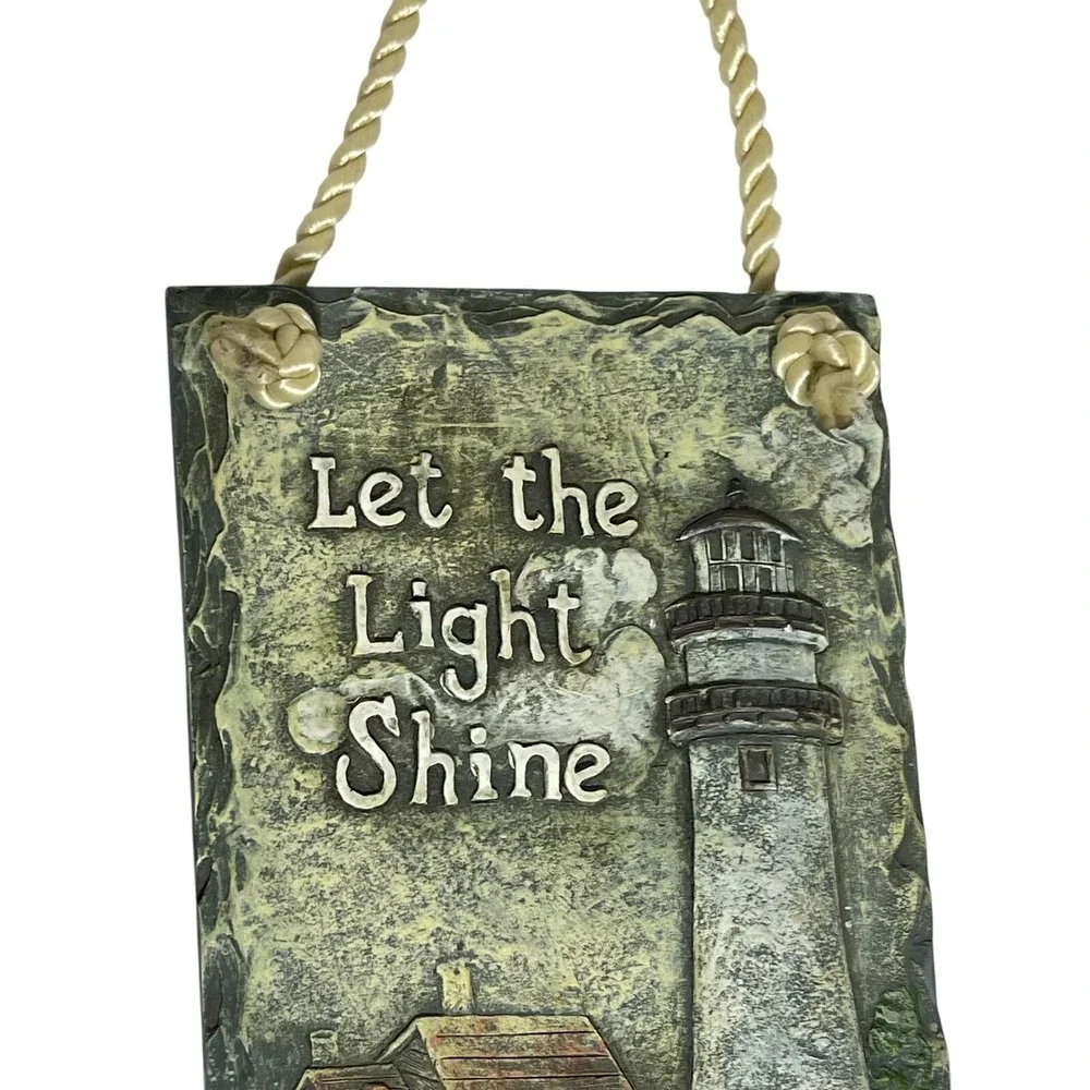 Coastal Lighthouse Wall Decor Let The Light Shine‎ Nautical Home Hanging